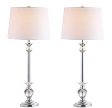 Load image into Gallery viewer, Set of Two 33" Silver Table Lamps With Drum Shades
