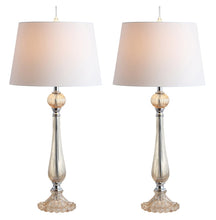 Load image into Gallery viewer, Set of Two 33" Champagne Novelty Table Lamps With Globe Shades
