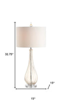 Load image into Gallery viewer, 33" Clear Urn Buffet Lamp With Drum Shade
