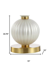 Load image into Gallery viewer, 34" Gold Novelty Table Lamp With Globe Shade

