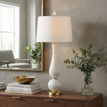 Load image into Gallery viewer, 34" Gold Novelty Table Lamp With Globe Shade
