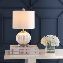 Load image into Gallery viewer, 18" Clear Novelty Bedside Lamp With Drum Shade
