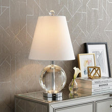 Load image into Gallery viewer, 16" Clear Globe Bedside Lamp With Empire Shade

