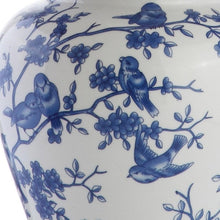 Load image into Gallery viewer, 22" Blue Gold And White Urn Table Lamp With Empire Shade
