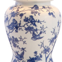 Load image into Gallery viewer, Set of Two 22" White Blue And Gold Urn Table Lamps With Empire Shades
