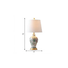Load image into Gallery viewer, 24" Gold And Off White Urn Table Lamp With Empire Shade
