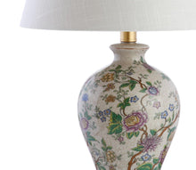Load image into Gallery viewer, 24" Gold And Off White Urn Table Lamp With Empire Shade

