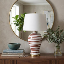 Load image into Gallery viewer, 29" Gold Novelty Table Lamp With Drum Shade
