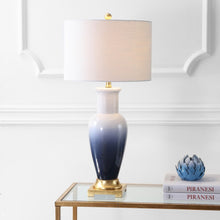 Load image into Gallery viewer, 32" Gold Novelty Table Lamp With Drum Shade

