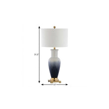 Load image into Gallery viewer, 32" Gold Novelty Table Lamp With Drum Shade
