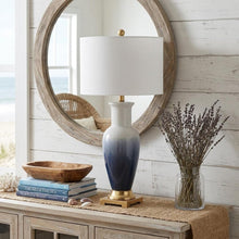 Load image into Gallery viewer, 32" Gold Novelty Table Lamp With Drum Shade
