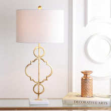 Load image into Gallery viewer, 31" White Novelty Table Lamp With Drum Shade
