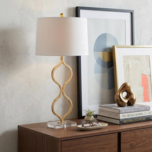 Load image into Gallery viewer, 32" Clear Novelty Table Lamp With Drum Shade
