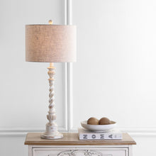 Load image into Gallery viewer, 33" White Table Lamp With Drum Shade
