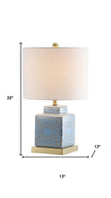 Load image into Gallery viewer, 22" Gold Square Table Lamp With Drum Shade
