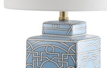 Load image into Gallery viewer, 22" Gold Square Table Lamp With Drum Shade
