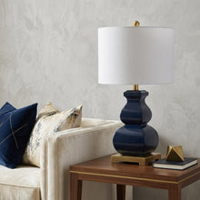 Load image into Gallery viewer, 26" Gold Novelty Table Lamp With Globe Shade

