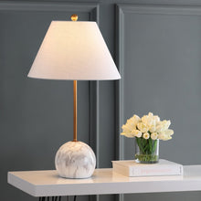 Load image into Gallery viewer, 29" White Globe Table Lamp With Globe Shade
