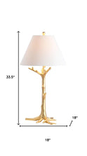 Load image into Gallery viewer, 34" Gold Novelty Table Lamp With Empire Shade
