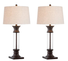 Load image into Gallery viewer, Set of Two 32" Bronze Novelty Table Lamps With Empire Shades
