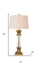 Load image into Gallery viewer, Set of Two 32" Gold Novelty Table Lamps With Drum Shades

