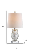Load image into Gallery viewer, 19" Silver And Clear Novelty Table Lamp With Empire Shade
