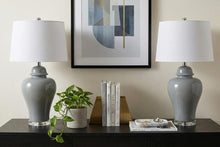 Load image into Gallery viewer, Set of Two 27" Clear Novelty Bedside Lamps With Empire Shades
