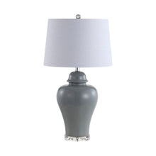 Load image into Gallery viewer, Set of Two 27" Clear Novelty Bedside Lamps With Empire Shades
