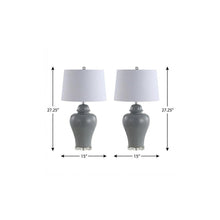 Load image into Gallery viewer, Set of Two 27" Clear Novelty Bedside Lamps With Empire Shades
