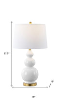 Load image into Gallery viewer, 28" Gold Novelty Table Lamp With Drum Shade
