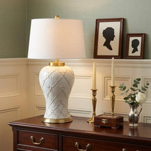 Load image into Gallery viewer, 29" Gold Novelty Table Lamp With Drum Shade
