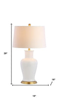 Load image into Gallery viewer, 29" Gold Urn Table Lamp With Drum Shade
