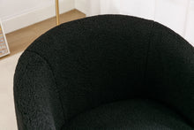 Load image into Gallery viewer, Teddy Fabric Swivel Accent Armchair Barrel Chair With Powder Coating Metal Ring
