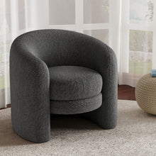 Load image into Gallery viewer, Affinity Modern Curved Back Upholstered Accent Chair With Soft Cozy Boucle Fabric - Dark Gray
