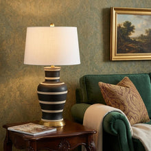 Load image into Gallery viewer, 29" Gold Urn Table Lamp With Drum Shade
