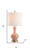 Load image into Gallery viewer, Set of Two 22" Gold Novelty Table Lamps With Drum Shades
