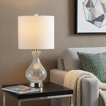 Load image into Gallery viewer, 21" Silver Gourd Table Lamp With Drum Shade
