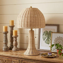 Load image into Gallery viewer, 22" Light Brown Table Lamp With Globe Shade
