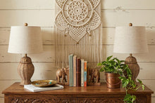 Load image into Gallery viewer, Set of Two 21" Light Brown Urn Table Lamps With Empire Shades
