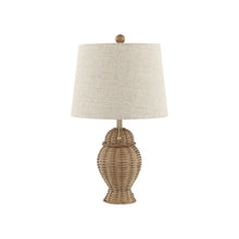Load image into Gallery viewer, Set of Two 21" Light Brown Urn Table Lamps With Empire Shades
