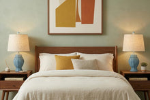 Load image into Gallery viewer, Set of Two 21" Blue Urn Table Lamps With Empire Shades
