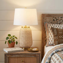 Load image into Gallery viewer, 25" Gold Urn Table Lamp With Empire Shade
