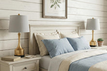 Load image into Gallery viewer, Set of Two 26" Black Table Lamps With Empire Shades
