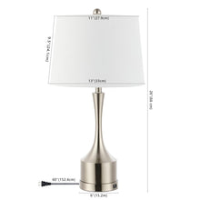 Load image into Gallery viewer, Set of Two 26" Nickel Novelty Table Lamps With Empire Shades
