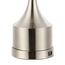 Load image into Gallery viewer, Set of Two 26" Nickel Novelty Table Lamps With Empire Shades
