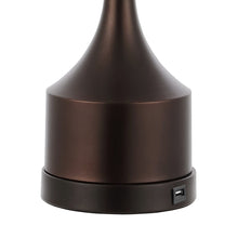 Load image into Gallery viewer, Set of Two 26" Antiqued Bronze Novelty USB Table Lamps With Empire Shades
