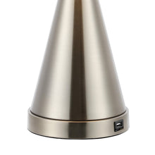 Load image into Gallery viewer, Set of Two 26" Nickel Novelty Table Lamps With Empire Shades

