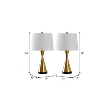 Load image into Gallery viewer, Set of Two 26" Black Novelty Table Lamps With Empire Shades
