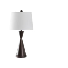 Load image into Gallery viewer, Set of Two 26" Antiqued Bronze Novelty Table Lamps With Empire Shades
