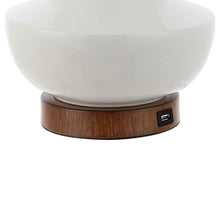 Load image into Gallery viewer, 23" Brown Globe Bedside Lamp With Empire Shade
